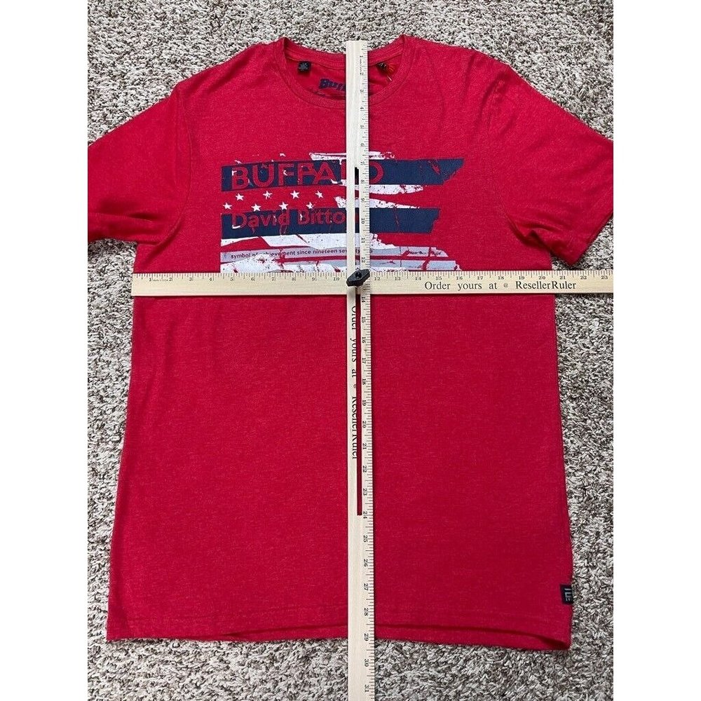 Buffalo David Bitton Vintage Collection Mens Graphic T-Shirt Red Stretch L New - Picture 3 of 11